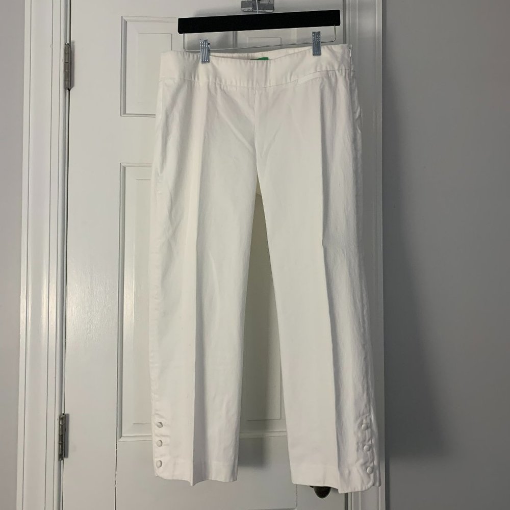 Like New, White Lilly Pulitzer Palm Beach Fit Cropped Pants, Sz 10